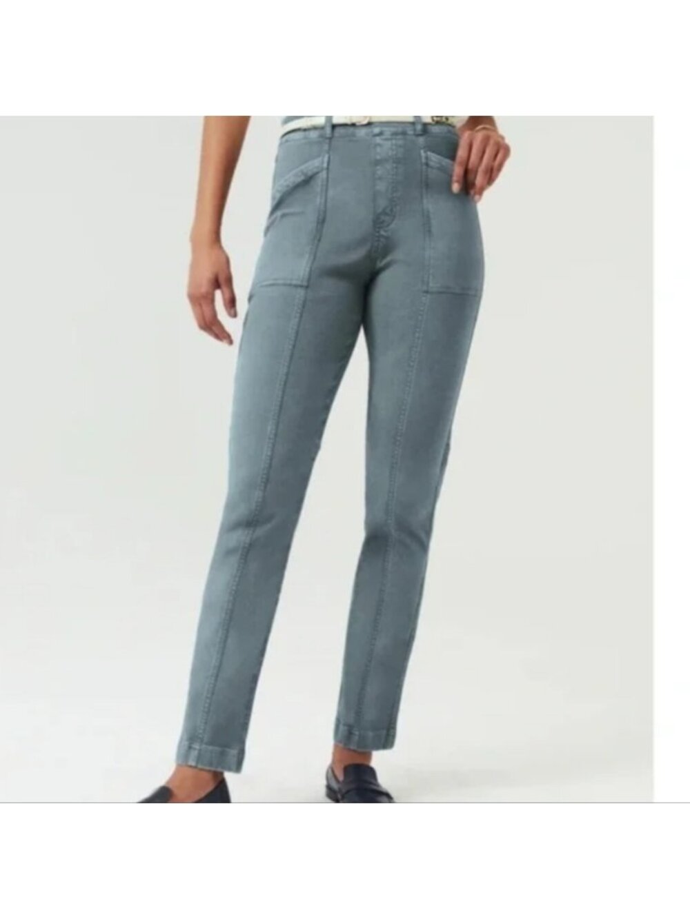 SPANX Stretch Twill Straight Leg Gazy Gray Pants